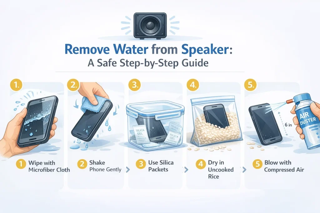 Remove water from speaker